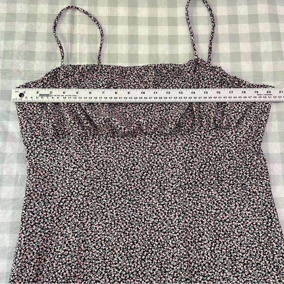 H&m dress liberty floral pink white black lightweight open to the leg summer XL - Picture 12 of 16